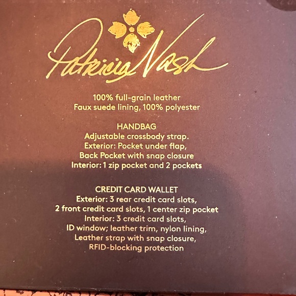 Patricia Nash Ladies Crossbody  Purse And Card Wallet Set - Picture 11 of 12